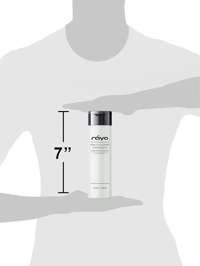 Raya Aloe Cucumber Astringent (202), Facial Toner for Dry and Sensitive Skin - Refreshing, Hydrating and Calming Formula, Gentle Pore Tightening Skincare, Cruelty, Paraben & Alcohol-Free, 8 fl oz-FemmiqueWomen
