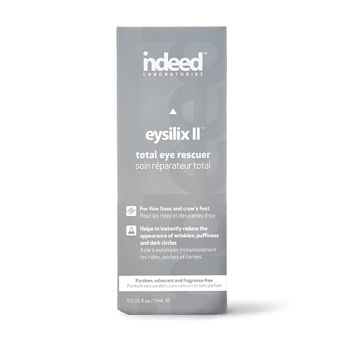 INDEED LABS Eysilix II Total Eye Rescuer, Moisturizing Eye Cream, Natural Anti Aging Under Eye Cream for Wrinkles, Puffiness and Dark Circles, Paraben and Phthalate Free Formula - 0.5 OZ-FemmiqueWomen