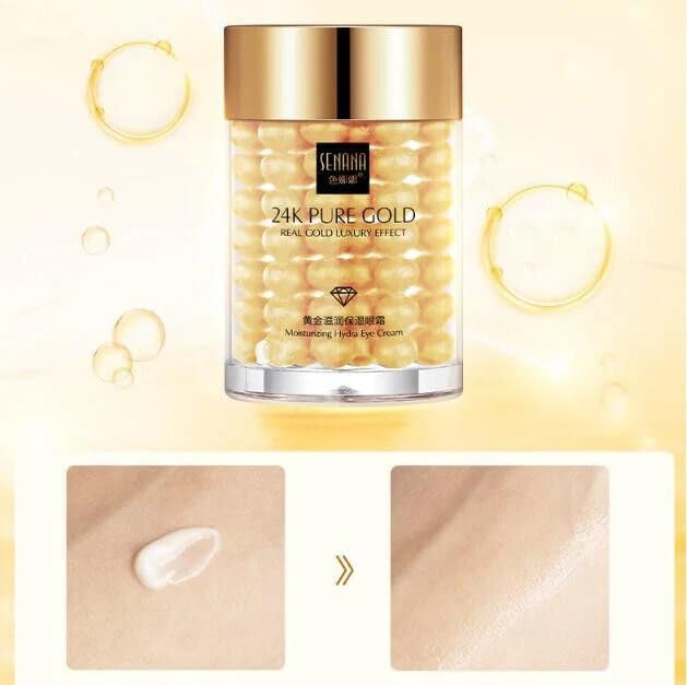 24K Gold Eye Cream For Deep Hydrating, Anti-Aging Gold Eye Cream For Dark Circles And Puffiness,Moisturizing Lightenex Gold Cream Lifting Eye SENANA (1 PACK)-FemmiqueWomen