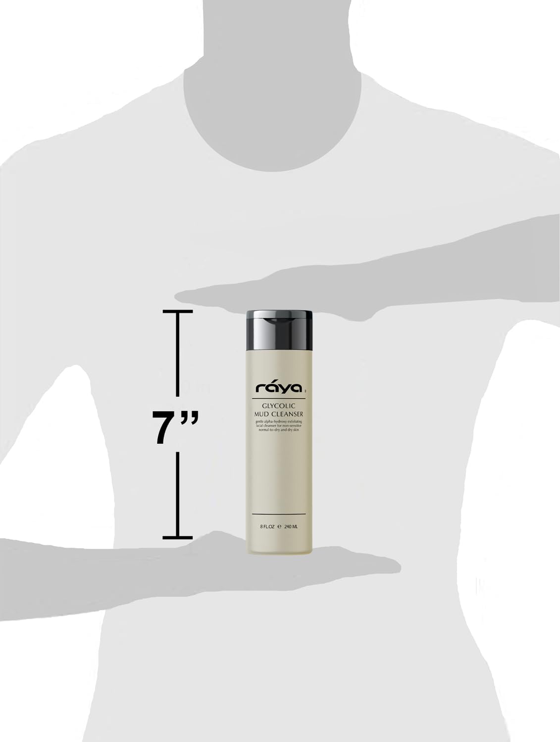 Raya Glycolic Mud Facial Cleanser with AHA 8 oz (G-103) | Exfoliating pH Balanced Facial Cleansing Fluid for Non Sensitive, Dry and Combination Skin | Made with Alpha Hydroxy Acid and Volcanic Mud-FemmiqueWomen