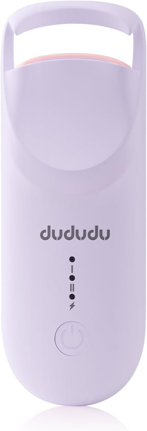 DUDUDU Heated Eyelash Curler, Portable Travel-Size Mini Electric Heated Lash Curler - 2-Level Adjustable Temp & Type-C Recharge, 10S Heat 3S Style 24H Lift for Long-Lasting Natural Effortless Curves-FemmiqueWomen