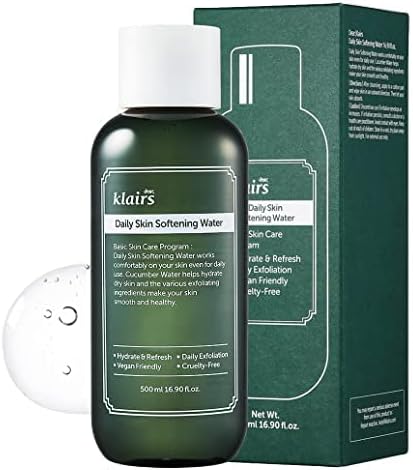 [DearKlairs] Daily Skin Softening Water, Toner, Jumbo 16.90 Fl Oz, Skin Refining Cucumber Essence, Daily mild exfoliator-FemmiqueWomen