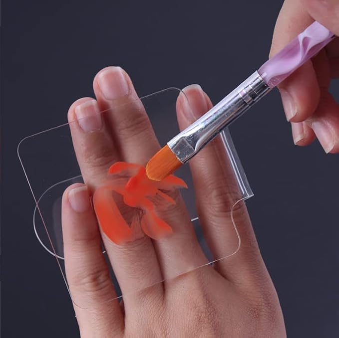 1 PCS Hand Makeup Mixing Palette Makeup Hand Palette Acrylic Nail Art Manicure Palette Eyeshadow Makeup Hand Palette Clear Makeup Palette for Makeup Blending-FemmiqueWomen