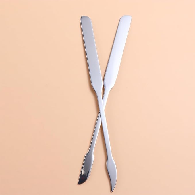 3pcs Cosmetic Mixing Makeup Spatula Nail Art Palette,Spoon Stainless Steel Spatula Face Brush Stirring Embossing Stick Makeup Brushes Cosmetic Tools Nail Polish Mix Stick-FemmiqueWomen