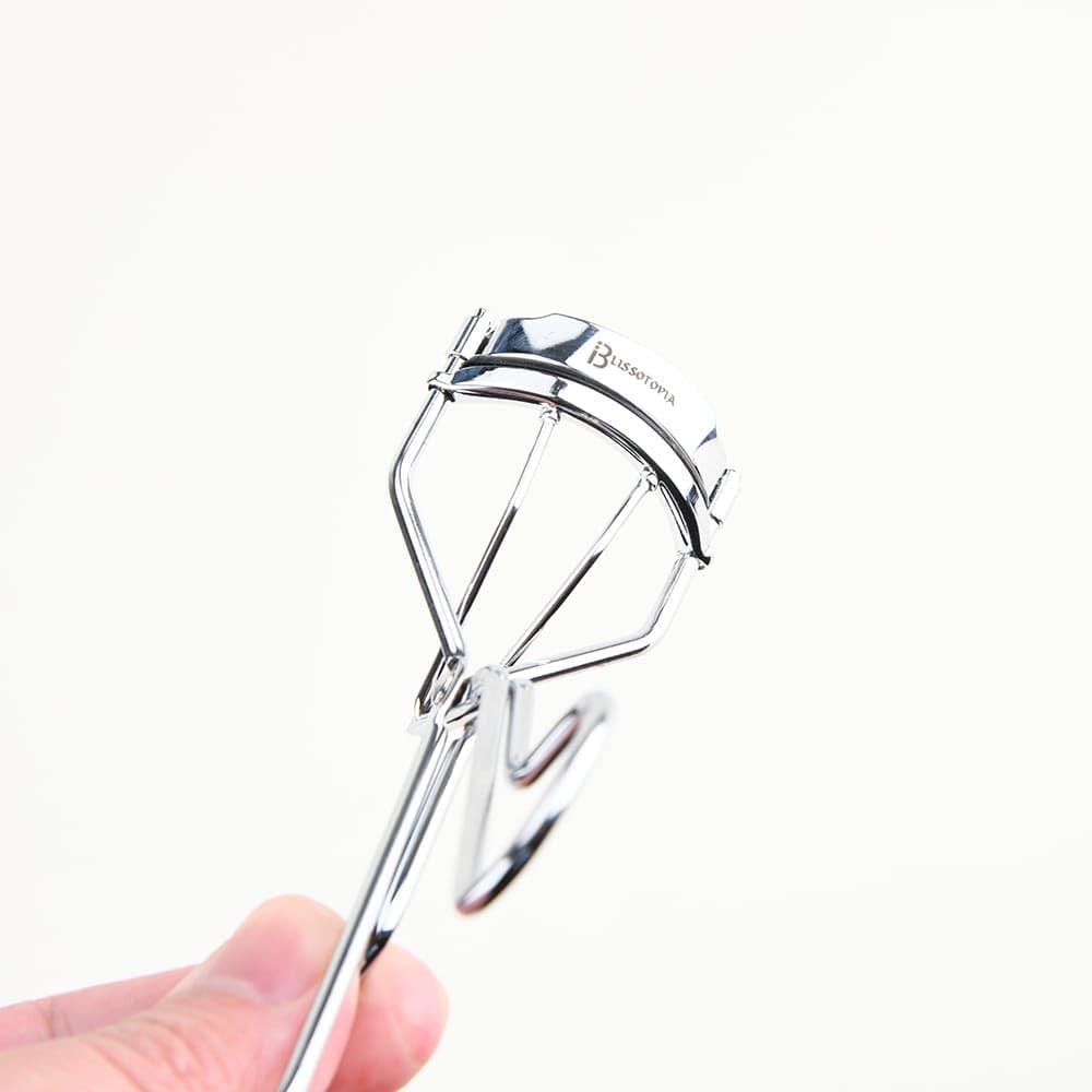 Eyelash Curlers and Tweezers for Every Eye Shape"" 2 in 1 Eyelash Curler and Tweezer Set for Instant Beauty"" Travel-Friendly and Easy to use, Silver-FemmiqueWomen