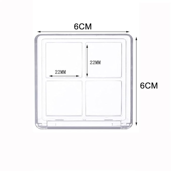 2PCS Empty Eyeshadow Palette 4 Grids Plastic Eye Make Up Container Palette Refillable Small Makeup Palette Lipstick Compact Containers Cosmetic Sample Storage Cases-FemmiqueWomen