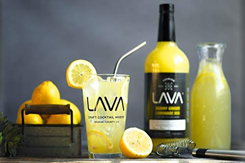 (3 Pack) LAVA Premium Skinny Ginger Lemonade Vodka Cocktail Mix made with Sicilian Lemon Juice, Candied Ginger Puree - 33.8oz Bottles-FemmiqueWomen