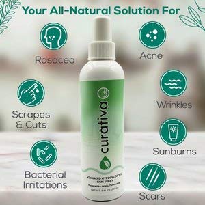 Curativa Bay .02% Hypochlorous Skin Spray, Clear Skin, Most effective For Total Skin Health and the Base for all Skin Care. 100% Organic, Made in USA, Produces Great Results 8 OZ.-FemmiqueWomen
