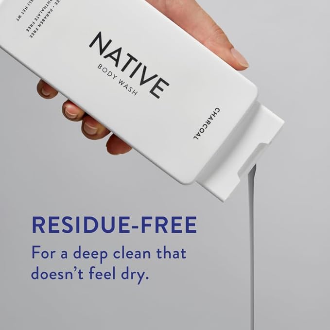 Native Body Wash Contains Naturally Derived Ingredients | For Women & Men, Sulfate, Dye, & Paraben Free Leaving Skin Soft and Hydrated | Charcoal 18 oz - 2 Pk-FemmiqueWomen