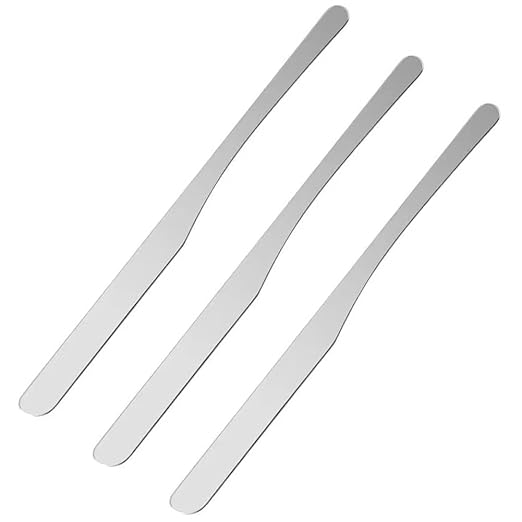 3 Pieces Stainless Steel Makeup Spatula Foundation Mixing Tool Eye Cream Spoon Beauty Scoop Makeup Beauty Spoons Cosmetic Skincare Spatula for Home Beauty Salon Use, Silver-FemmiqueWomen
