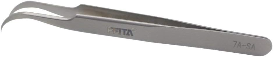 Individual C-Shaped Tip Lashes Tweezer - FEITA Professional Stainless Steel Curved Tweezers Precision for 3D Volume Eyelashes Extensions (1 Pc)-FemmiqueWomen