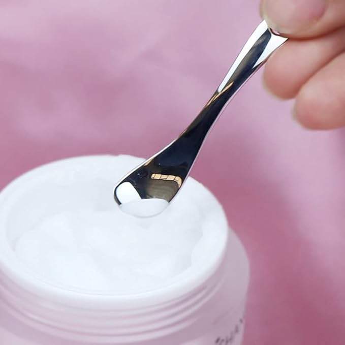 3 Pieces Zinc Alloy Makeup Spatula Eye Cream Spoon Beauty Scoop Mini Spoon Makeup Beauty Spoons Mini Cosmetic Skincare Spatula for Cream Lotions, Spoon Shaped, Golden, Silver-FemmiqueWomen