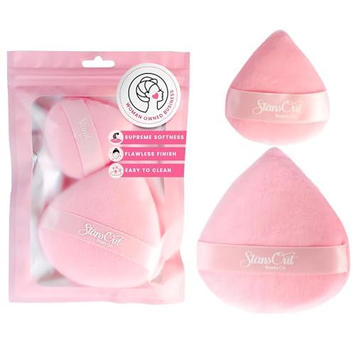 StansOut Beauty Velvet Makeup Puff Set (2-Pack) - Luxuriously Soft Powder Puffs for Seamless Face Makeup Application - Premium Quality - Perfect for Flawless On-the-Go Touch-Ups-FemmiqueWomen
