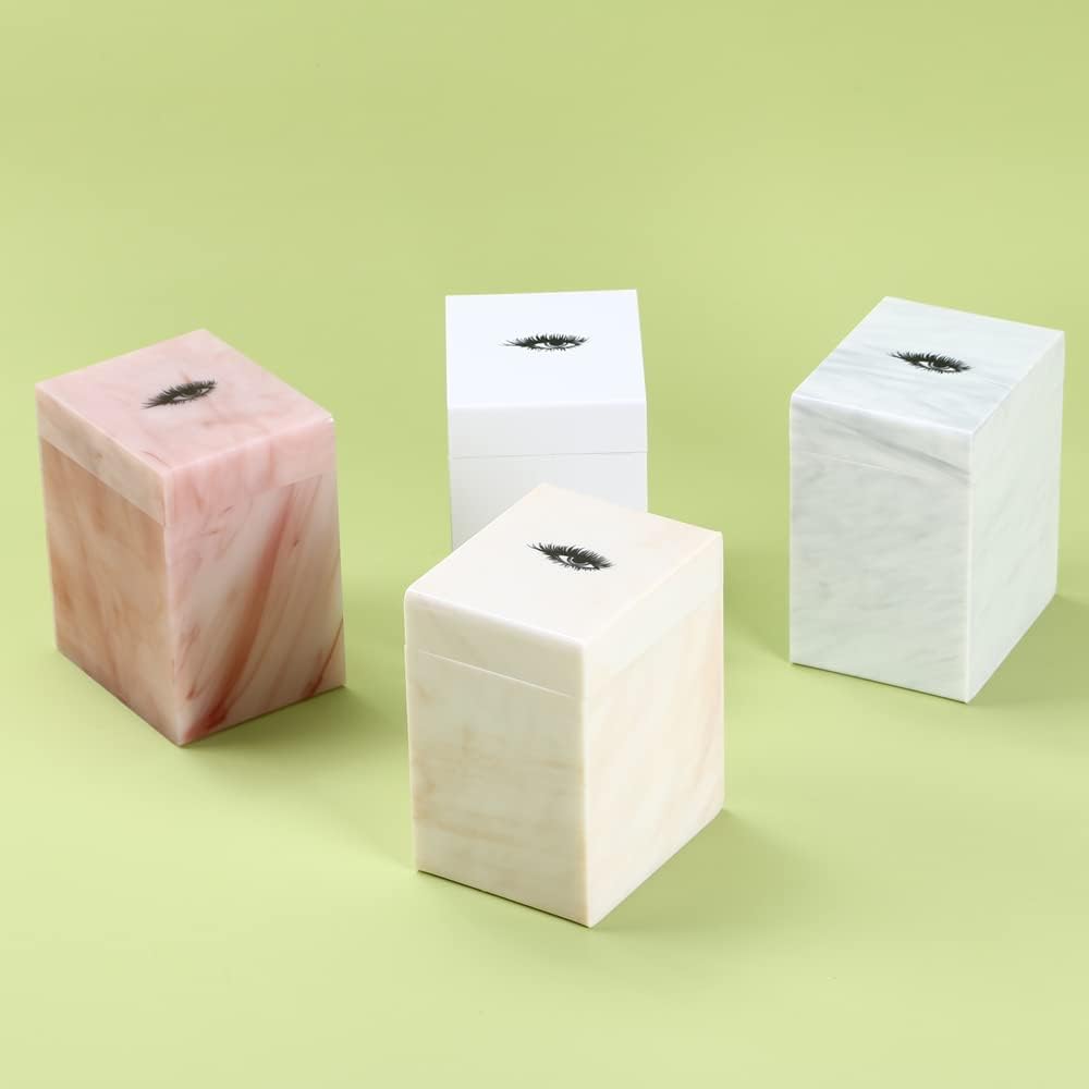 5 Layers Acrylic Eyelash Storage Box, Makeup Eyelashes Extension Close-Packed Display with 5 Pallets, Grafting False Eyelashes Glue Pallet Holder Display Organizer (5 Layers White)-FemmiqueWomen