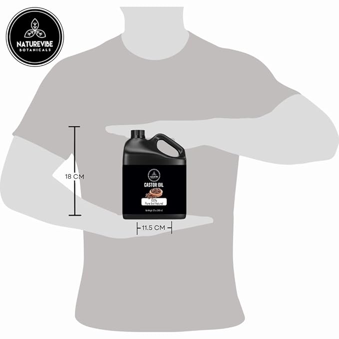 Naturevibe Botanicals Castor Oil 32 Ounces | 100% Pure and Natural | Great for Skin Care and Hair Care | Hexane Free Unrefined Oil for Enhanced Eyebrows and Eyelashes 32 Fl Oz | 946ml-FemmiqueWomen