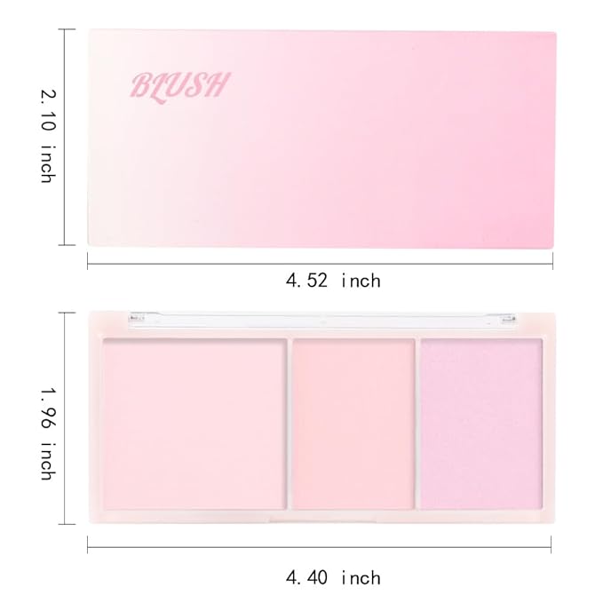 3 IN 1 Brown Nude Face Highlight Bronzer Powder Palette for Face Cheeks Contour Brightening, Buildable Matte Coverage Natural Makeup,Ultra Sculpt Nose Shadow Eyeshadow Primer-Pink-FemmiqueWomen