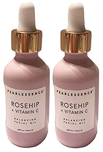 Pearlessence Rosehip Balancing Facial Oil + Rosehip Fruit Oil & Vitamin C - Daily Hydration to Balance & Revive Skin | Adds Moisture to Dry Skin | Made in USA & Cruelty Free (1.83 fl oz each, 2 Pack)-FemmiqueWomen