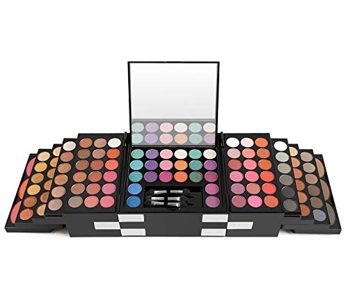 148 Colors Eyeshadow Palette Makeup Contouring Kit Combination with Eyebrow Powder, Lipgloss, Blusher, Press Powder and Concealer - Perfect for Professional and Daily Use-FemmiqueWomen