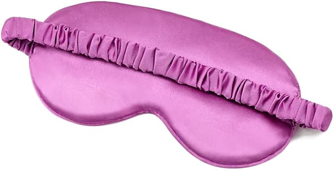 100% Natural Mulberry Soft Silk Sleep Mask, Light Blocking Eye Masks For Sleep, Night Blindfold Eye Mask Cover For Men And Women, Sleeping Night Mask For Travel (Purple)-FemmiqueWomen