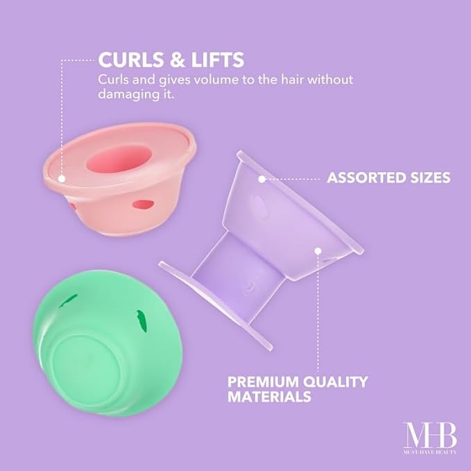 24pc Heatless Curling Pods - Silicone Hair Rollers For No Damage Heatless Curls, Heatless Curlers Value Pack, Overnight Hair Curlers For Versatile Hairstyling (PASTEL)-FemmiqueWomen