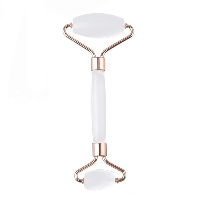 Jade Roller and Gua Sha Set - Facial Body Eyes Neck Massager Tool for Beautiful Skin Detox - Reduce Wrinkles Aging -（White Jade）-FemmiqueWomen