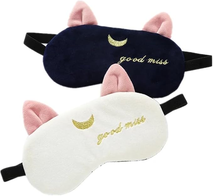 2PCS Eye Mask for Sleeping Cute Sailor Moon Natural Sleep Eye Mask Eyeshade Cover Shade Eye Patch Soft Portable Blindfold Travel Eyepatch for Girls Boys Women Men-FemmiqueWomen
