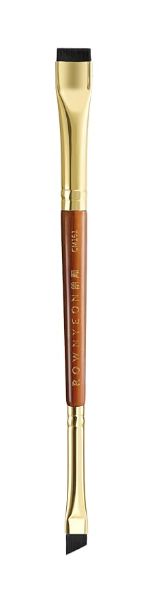 Desert Oak Series Precision Thin Eyeliner Brush - Dual-Ended Angled & Concave Tips for Winged Lines/Tightlining, Gel & Liquid Liner Compatible, Ebana Handle (CM 161)-FemmiqueWomen