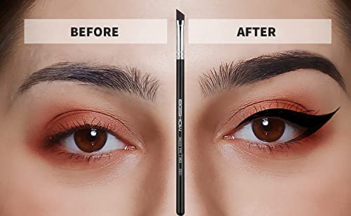 Eyeliner Brush Fine Angled - PRO Precision Gel Eye Liner Makeup Brush -Ultra Thin Slanted Flat Angle - Premium Cruelty Free Synthetic Bristles (E835 2piece)-FemmiqueWomen