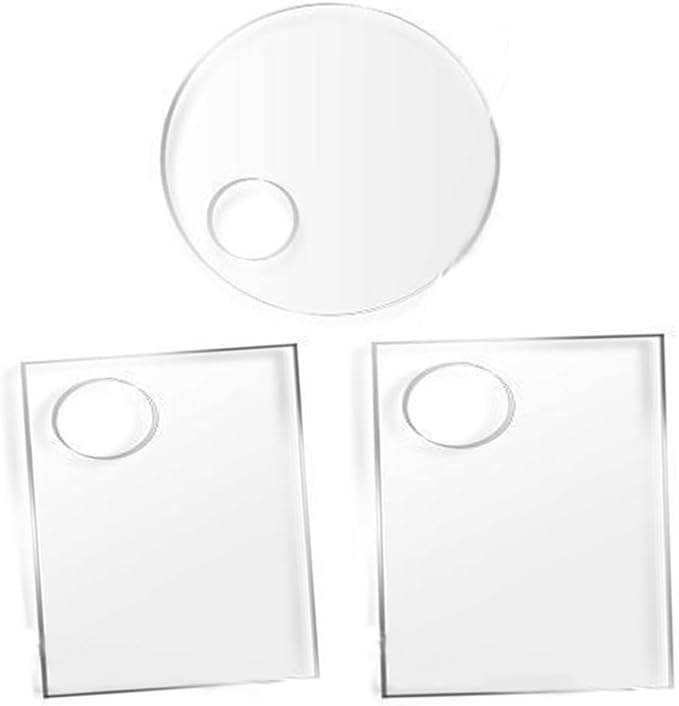 3 PCS Acrylic Cosmetic Makeup Palette Liquid Foundation Mixing Palette Art nail Palette Pigment for Nail Art Beauty Salon Color Cream Liquid Foundation Mixing Palette-FemmiqueWomen