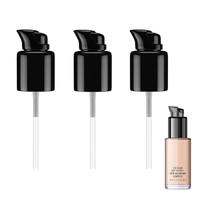 3PCS Black Replacement Foundation Pump Make-Up Cosmetic Liquid Foundation Make-Up Pump for MAC and Estee Lauder Double Wear Foundation (3PCS)-FemmiqueWomen