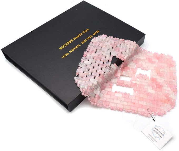 Jade Ice Sleeping Mask, Jade Mask for Relieving Face & Eye Puffiness Migraine, Anti Wrinkle Mask Therapy, Yoga Meditation Tools (Rose Quartz)-FemmiqueWomen