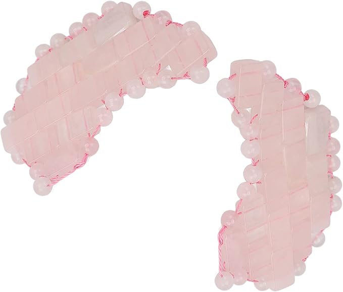 2Pcs Jade Eye Mask, Jadestone Eye Patch, Rose Quartz Anti Aging Eye Pad Sleep Eye Pad to Eliminate Wrinkles, Puffiness & Irritation (Reusable)-FemmiqueWomen