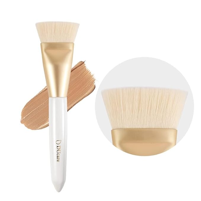 DUcare Contour Brush, Flat Top & Oval Head Face Contouring Brush For Blending & Buffing, Multi-Purpose Face Makeup Brushes for Liquid Foundation/Cream/Facial Mask-FemmiqueWomen