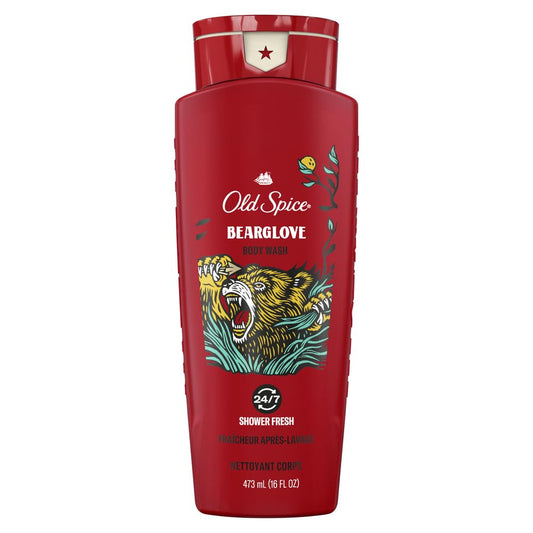 Old Spice Wild Bearglove Scent Body Wash for Men, Red 16 Oz, Packaging may vary Red-FemmiqueWomen