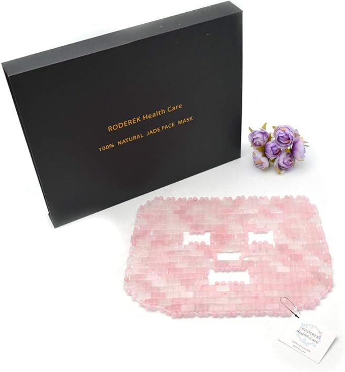 Jade Ice Sleeping Mask, Jade Mask for Relieving Face & Eye Puffiness Migraine, Anti Wrinkle Mask Therapy, Yoga Meditation Tools (Rose Quartz)-FemmiqueWomen