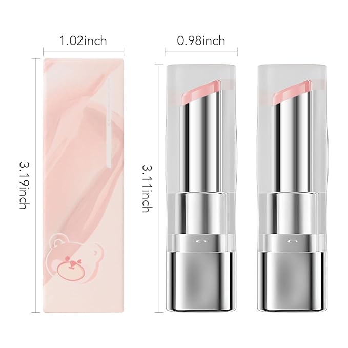 2Pcs Tinted Lip Balm Moisturizing Lipstick – Soft Pale Pink Sheer Hydrating Lip Color for Dry Lips – Nourishing Lip Balm for All Women with a Subtle Natural Scent (S01 & S01)-FemmiqueWomen