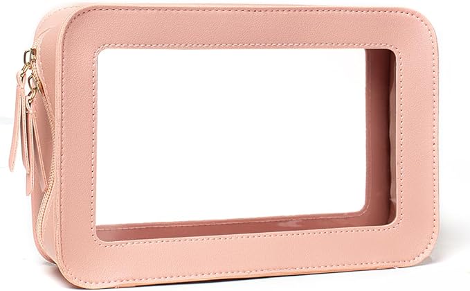 Clear Makeup Bag Small, TSA Approved Portable Toiletry Bag with Zipper Cosmetic Travel Bag Makeup Organizer Case Mini Makeup Pouch for Purse Car Organizer Bag for Women Men-FemmiqueWomen