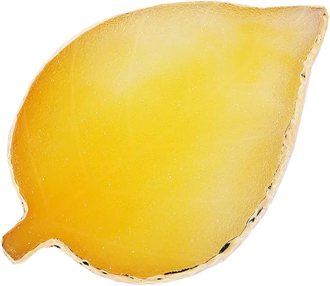 1 Pcs Leaf Resin Nail Art Palette Painting Makeup Palette Tray Cosmetic Nail Gel Polish Colors Mixing Pallet Yellow-FemmiqueWomen