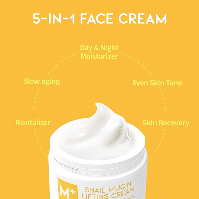 #OOTD Snail Mucin Moisturizer Cream For Face, Lifting & Deep Hydrating Ceam For Face And Neck, Anti Aging, Smoothing, Korean Skincare For Glass Skin (3.38 Fl Oz)-FemmiqueWomen