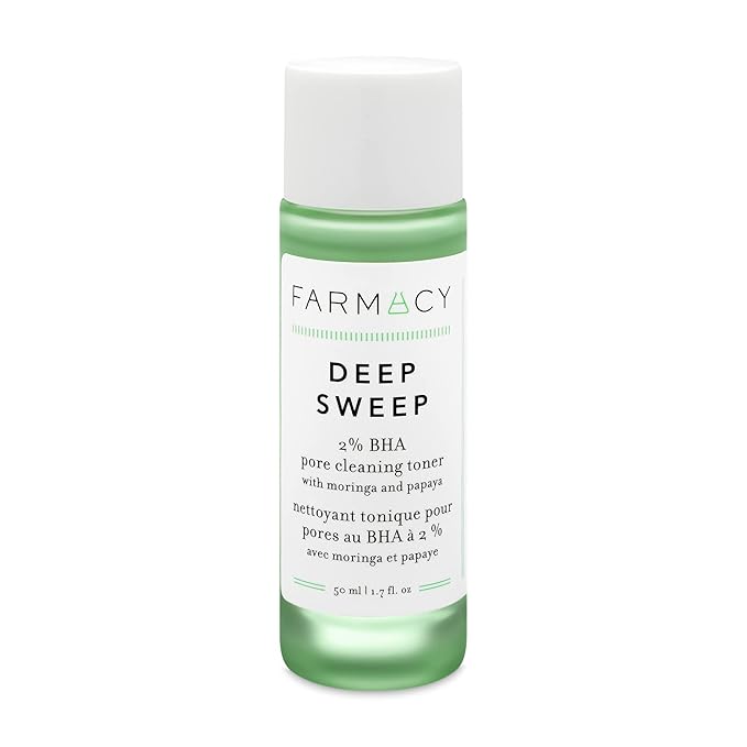 Farmacy 2% Salicylic Acid Toner for Face - Deep Sweep Gentle BHA Exfoliant for Oily Skin - Refines Texture with Papaya Enzymes & Moringa Water for a Healthy-Looking Complexion (50ml)-FemmiqueWomen
