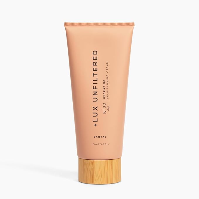 '+ Lux Unfiltered N°32 Deep Gradual Self Tanner, Hydrating Self Tanning Lotion with Shea Butter & Squalane - Non-Sticky, No Transfer, Natural-Looking Tan - Vegan & Cruelty-Free Sunless Tanner - Santal-FemmiqueWomen