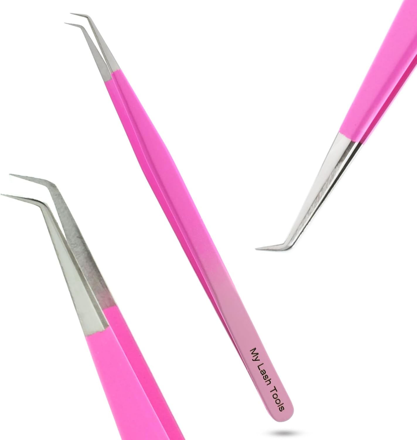 Isolation Tweezers for Eyelash Extension – 14cm Curved, Double Pink, Japanese Stainless Steel, Best for Individual Isolation & Classic Lashes, Pinzas para Pestaña (Double Pink Color)-FemmiqueWomen