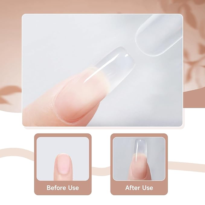 JEWHITENY Poly Nail Gel Set Clear Nude Brown Neutral Classic Color Base and Top Coat Slip Solution Poly Extension Gel With Acrylic Nail Builder Need U V Lamp Curing-FemmiqueWomen