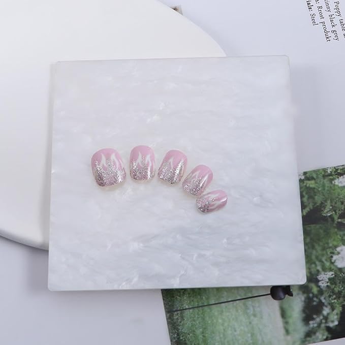 2pcs Nail Art Palette, False Nail Tips Display Board, Nail Art Painting Mixed Color Palette, Nail Art Display Cosmetic Mixing Tools (Hexagon/Square)-FemmiqueWomen