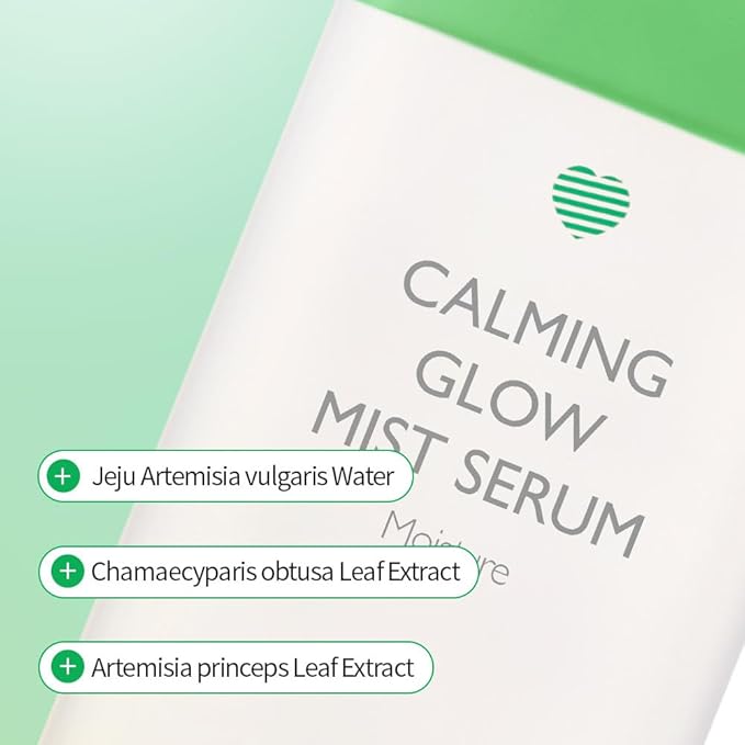 Glow Mist Serum – Hydrating & Soothing Face Mist Artemisia, Centella Asiatica, Evening Primrose, Korean Skin Care, Made in Korea, for Sensitive Skin (Calming, 3.38 oz)-FemmiqueWomen