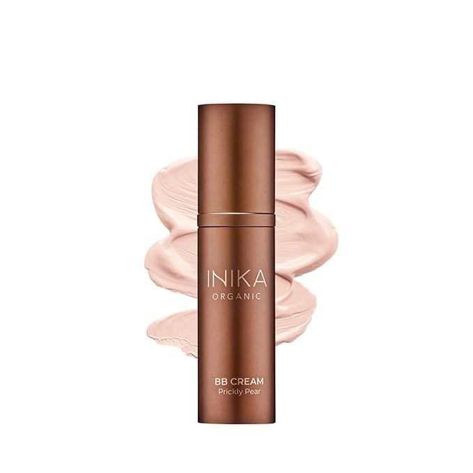 INIKA Organic BB Cream Foundation - Vegan Makeup with Hydrating Prickly Pear, Jojoba, and Pomegranate Seed Oil - Lightweight, Radiant BB Glow for Balanced Skin Tone, Porcelain, 1 fl oz-FemmiqueWomen