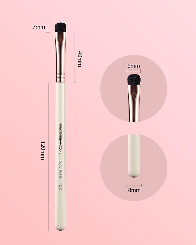 Small Smudge Brush, Professional Eyeshadow Brush for Smudging, Blending, Filling in, Premium Synthetic Bristles Tapered Eye Makeup Brush - Ivory-FemmiqueWomen