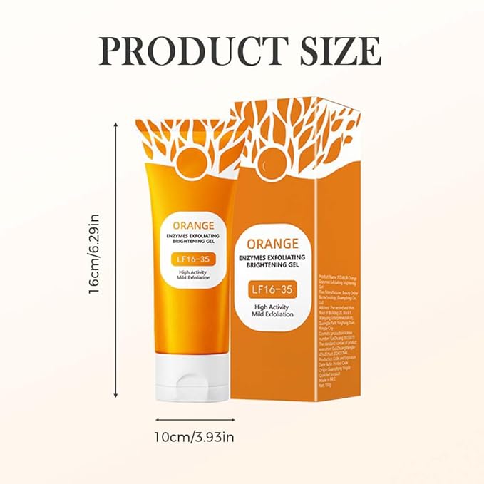 2025 New Orange Exfoliating Gel for Face and Body, Oranges Enzymes Exfoliating Gels Remove Blackheads Moisturize Skin, Upgrade Exfoliatings Cleansing Gel Scrub Clean Pores (Orange, One Size)-FemmiqueWomen