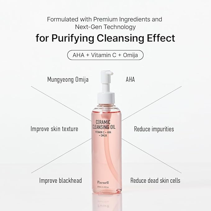 Parnell Aha Omija Ceramic Cleansing Oil 200ml / 6.76 fl.oz | blackhead melting, korean facial cleanser, korean skincare-FemmiqueWomen