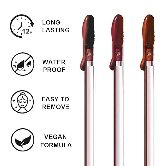 3 Colors Peel Off Lip Liner Stain with Tweezer, Long Lasting Waterproof Lip Tint Stains Makeup Set with Matte Finish for Women, Natural Look, Easy to Use, for All Skin Types (#367, M)-FemmiqueWomen